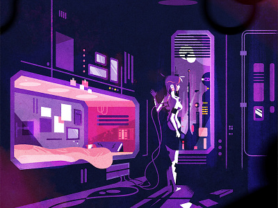 Cyberpunk dwelling brushes city cyberpunk fiction future futurism science shapes skyline texture vector vehic
