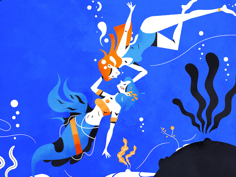 Underwater love by Ann-Sophie De Steur on Dribbble