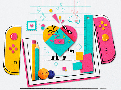 Snipperclips colour fanart nintendo paper shapes switch texture vector