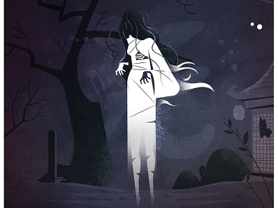 Spooky Yurei! ghost halloween illustration japan scary spooky texture vector