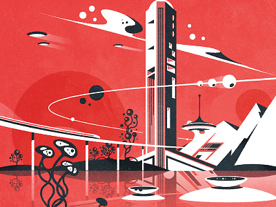 Terra II architecture city cityscape futurism illustration illustrator minimalist skyline space vector