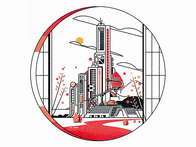 Weird City architecture city cityscape design futurism icon illustration illustrator minimalist retro skyline texture urban vector