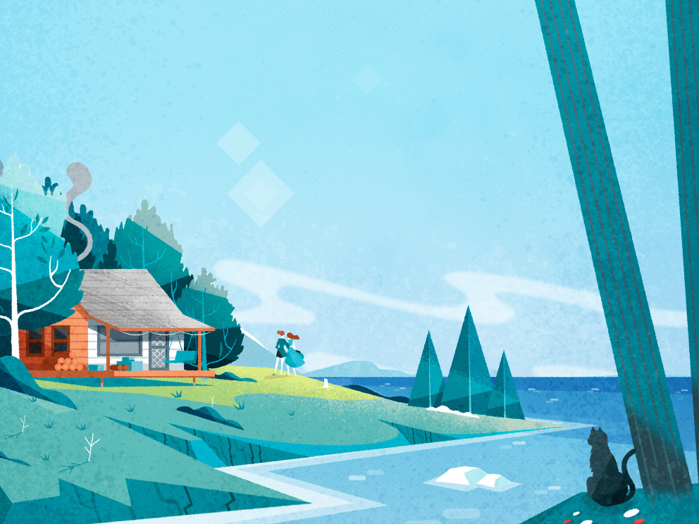 You, me and a little Cabin. design illustration illustrator minimalist texture vector