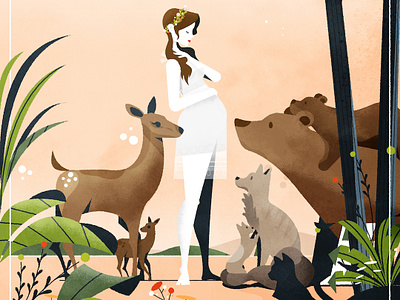 Motherhood animals bear dear illustration illustrator mother mothersday texture vector wolf