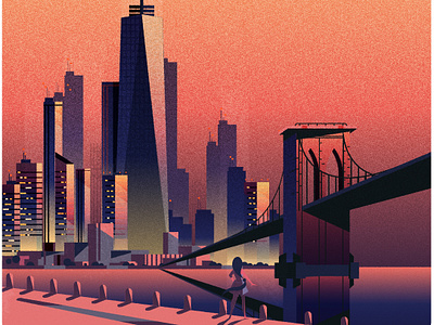 Brooklyn Colour Study architecture city cityscape illustration illustrator minimalist skyline texture vector
