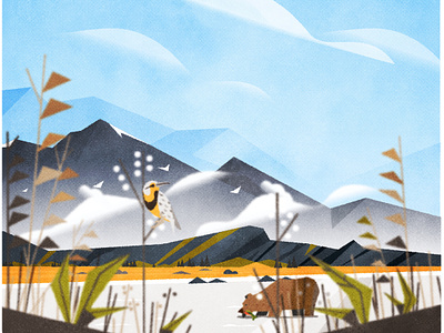 Montana illustration landscape minimalist texture vector