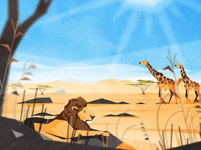 Serengeti africa african animals brush design illustration nautre savana texture vector