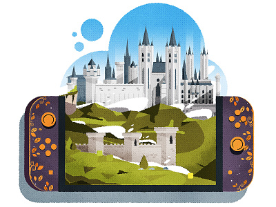 Carreg Mach Monastery brush design fanart fire emblem illustration illustrator nintendo skyline switch texture vector vector illustration vectorart