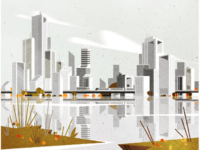 A nostalgic little city. architecture city design illustration illustrator minimalist texture vector