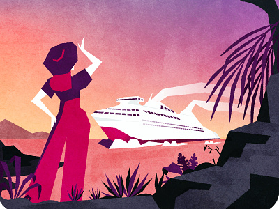 Cruisin' architecture boat cruise futurism illustration illustrator minimalist retro texture vector