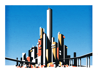 Thin City architecture city cityscape design illustration illustrator minimalist skyline texture vector