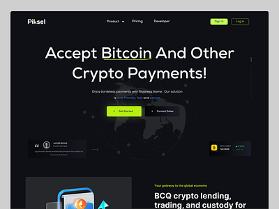 Crypto Website design - Piksel