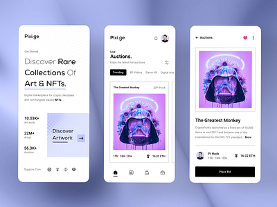 Pixi.ge - NFT Mobile App Design