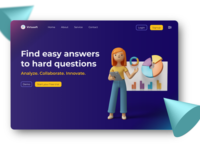 Isometric Landing Page design illustration land ui ux