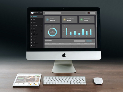 Admin Dashboard Dark Theme design illustration ui ux