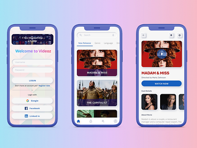 Videoz - OTT Platform Mobile UI