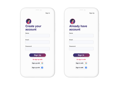 SIGN UP AND SIGN IN MOCKUP- DAILY UI 100daychallenge 3d branding dailyui design dribbble graphic design illustration logo microinteractio mobilemockup mobilesignup mockups microinteraction photoshop signin signup typography ui ux uxdesign