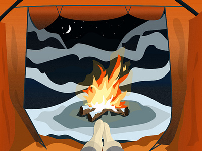 holiday vibes art camping graphic design holiday illustration outdoor winter