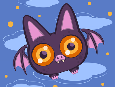 Cute bat design graphic design icon illustration vector