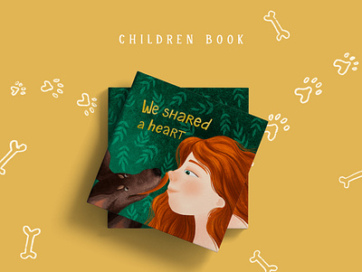 Children book "We shared a heart" art artwork book book cover book design character children children illustration childrens book digital art digital painting dog drawing illustraion illustration art paint photoshop procreate