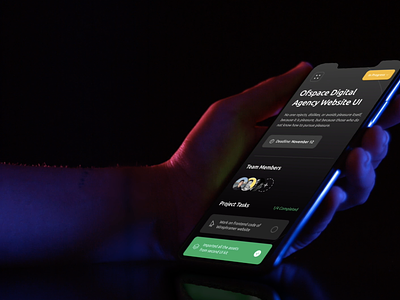 Project MGMT App - Dark Mode app interface mobile mockup saas software ui ui design ux