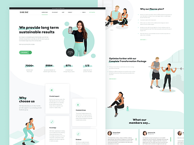 Webdesign for fitness blogger design dribbble fitness gsndesign gym health illustration illustrations illustrator louise.thompson sport ui ux vector web webdesign