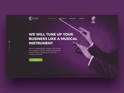 Concept of redesign for Alter System after effect alter system ifs orchestra principle screen ui ux violet web web design