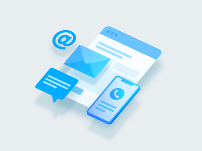 Support - Illustration at blue envelope flat illustration illustrator interaction invite message phone support