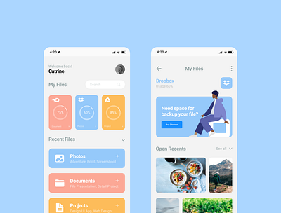 File Manager - Mobile App app application graphic design i phone minimalist mobile ui