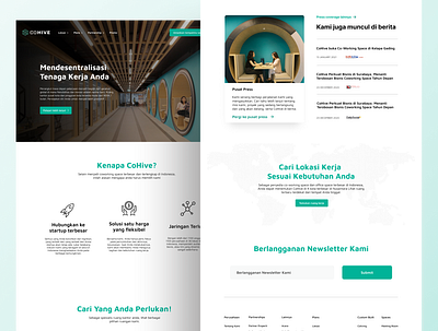 Re-design CoHive Space Landingpage branding graphic design landingpage ui uiux website websitedesign