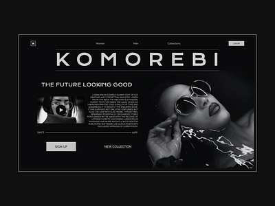 Komorebi HomePage beginner black white black and white blackandwhite eye eyes glasses ui webdesign website