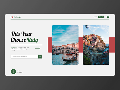 ItalianLife beginner design italia italian italy travel ui webdesign website