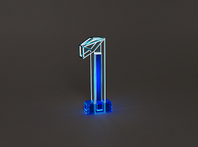 Number 1 36 days of type 3d 3d art 3d artist cinema4d clean design logo number 1 numbers type typography