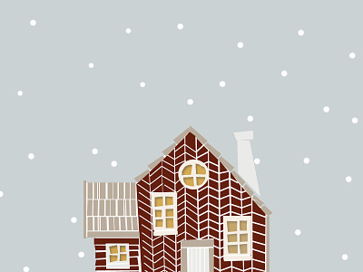 House 1 blue blue hues graphic house illustration snow snowing winter winter time