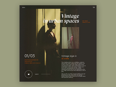 Magazine main page branding fashion magazine main page modern photography typography urban vintage webdesign