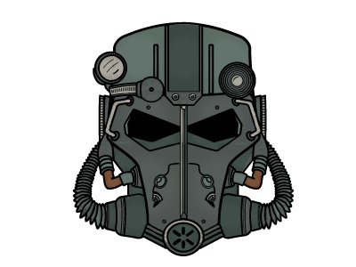 Fallout 4 Power Armor Helmet illustration vector