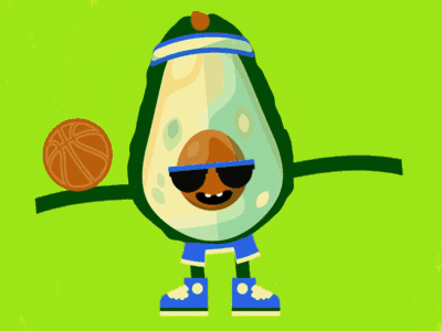 Avocado Baller animation avocado basketball character illustration illustrator mexico rig sports vector