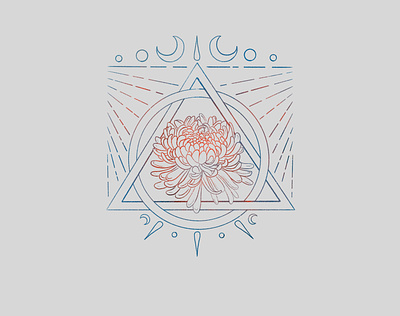Chrysanthemum chrysanthemum design drawing floral illustration moon occult