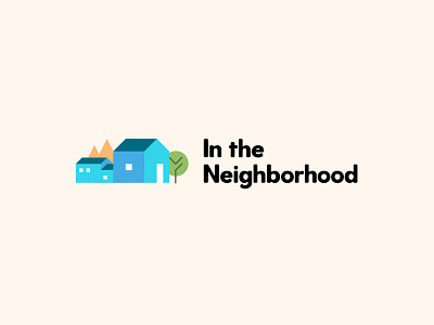 In the Neighborhood logo branding houses illustration illustrator logo logo design logomark neighborhood typography vector