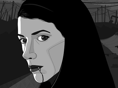 A Girl Walks Home Alone At Night character illustration illustrator movie vampire