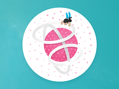 Dribbble is where I hope to belong 😌 dribbble pattern planet stickermule vector