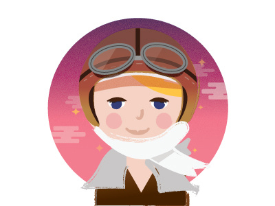 Dear Amelia amelia earhart character aviator fly girl icon illustration pilot vector