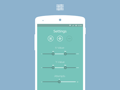 Math App Settings android app color design dial flat icons jakt math slider ui ux