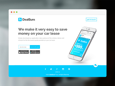 Dealsure Web ad app color jakt marketing mobile phone simple site ui ux web