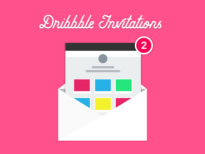 Invites color design dribbble envelope flat graphic invites itshansen ui visual