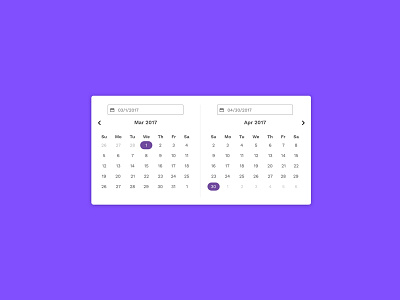 Date Picker UI by Greg Hansen on Dribbble