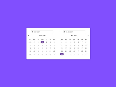 Date Picker UI calendar date picker design interface itshansen purple select selection ui