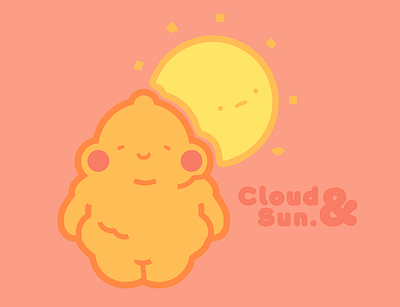 Cloud 'n sun branding bright cute design graphic design illustration illustrator kawaii line logo minimal newzealand nz vector vintage