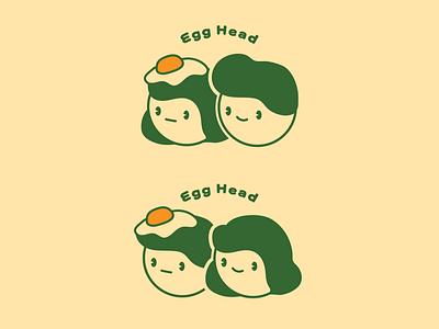 Egg Head branding clean cute design egg food graphic design green illustration kawaii logo new zealand nz simple typography vector vintage