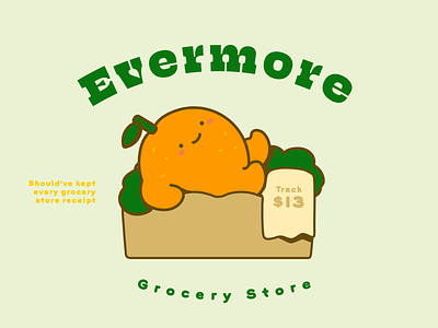 Evermore Grocer ad branding cute design graphic design grocer grocery illustration kawaii logo market music new zealand orange organic poster retro taylor swift typography vector